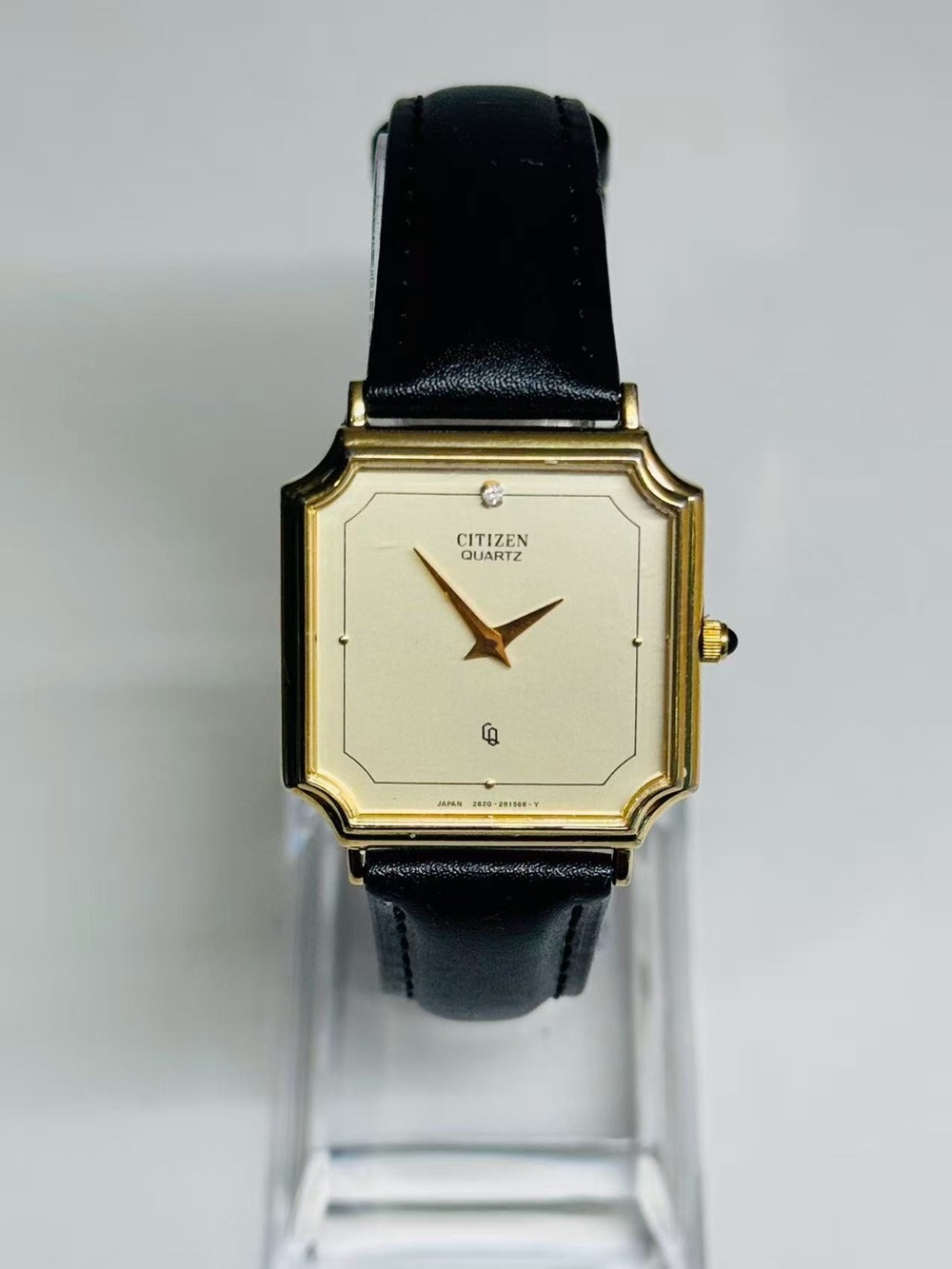 Vintage Citizen Quartz Men’s Watch 27mm Gold Tone Rectangular New Battery Runs